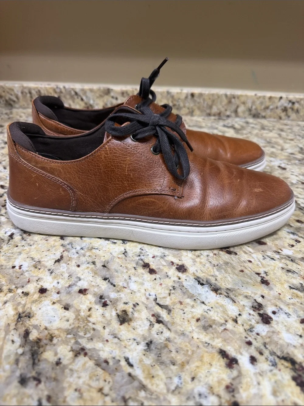 Franco Fortini Brown Leather Derby Shoes with Black Laces